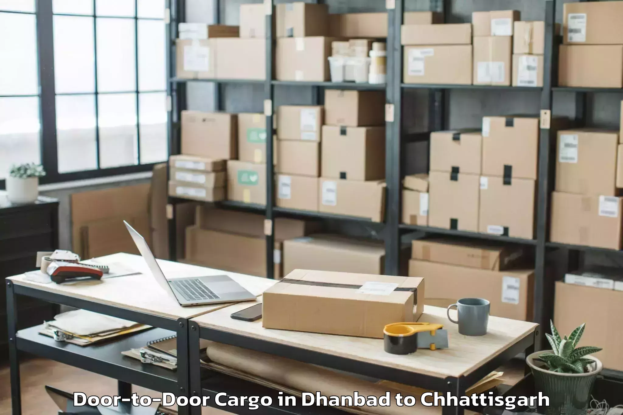 Quality Dhanbad to Jagdalpur Door To Door Cargo